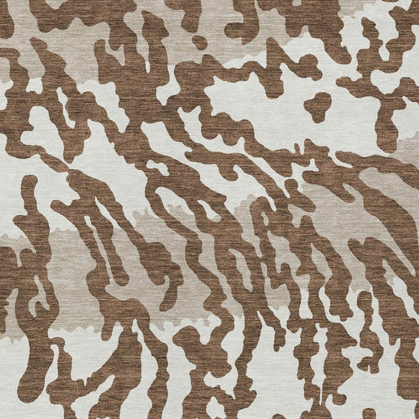 Homeroots 3' Artichoke Green Beige Ivory Animal Print Washable Indoor Outdoor Area Rug For Stylish Spaces 8' X 10' Polyester 591264