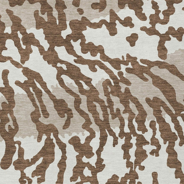 Homeroots 3' Artichoke Green Beige Ivory Animal Print Washable Indoor Outdoor Area Rug For Stylish Spaces 9' X 12' Polyester 591265