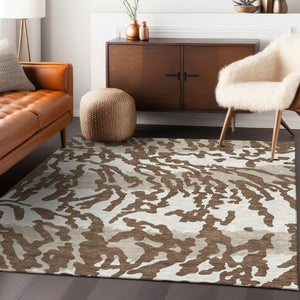 HomeRoots 9' Stylish Animal Print Area Rug – Washable Indoor/Outdoor Design for Modern Living Spaces & Patios 9' X 12' 591265