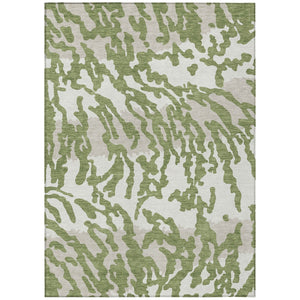 Homeroots 3' Artichoke Green Beige Ivory Animal Print Washable Indoor Outdoor Area Rug For Stylish Spaces 9' X 12' Polyester 591271