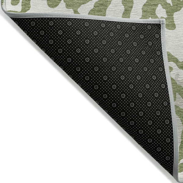HomeRoots 9' Bold Green, Gray & Ivory Animal Print Indoor-Outdoor Area Rug – Durable, Washable, Stylish Design 9' X 12' 591271