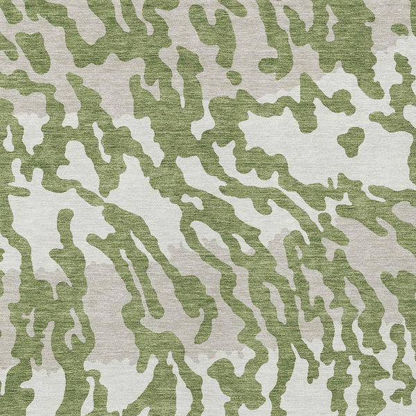Homeroots 3' Artichoke Green Beige Ivory Animal Print Washable Indoor Outdoor Area Rug For Stylish Spaces 10' X 14' Polyester 591272