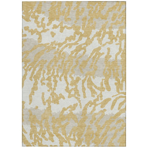 Homeroots 3' Artichoke Green Beige Ivory Animal Print Washable Indoor Outdoor Area Rug For Stylish Spaces 3' X 5' Polyester 591273
