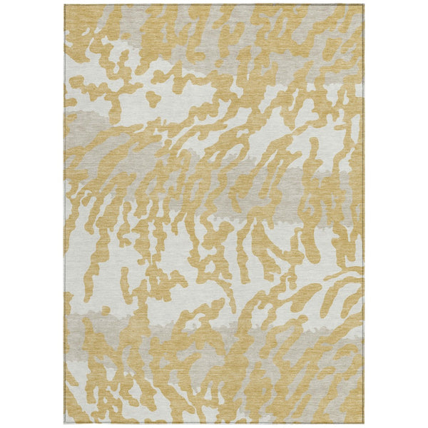 Homeroots 3' Artichoke Green Beige Ivory Animal Print Washable Indoor Outdoor Area Rug For Stylish Spaces 10' X 14' Polyester 591278