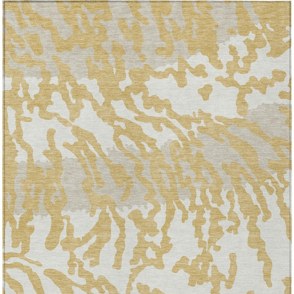 Homeroots 3' Artichoke Green Beige Ivory Animal Print Washable Indoor Outdoor Area Rug For Stylish Spaces 10' X 14' Polyester 591278