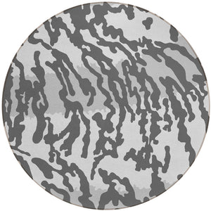 Homeroots 3' Artichoke Green Beige Ivory Animal Print Washable Indoor Outdoor Area Rug For Stylish Spaces 8' Round Polyester 591281