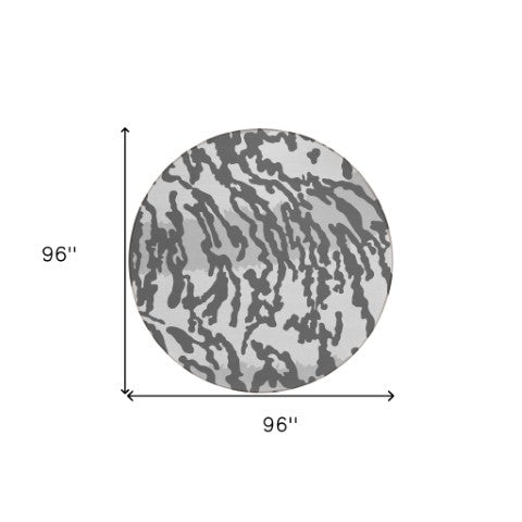 Homeroots 3' Artichoke Green Beige Ivory Animal Print Washable Indoor Outdoor Area Rug For Stylish Spaces 8' Round Polyester 591281