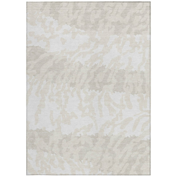 Homeroots 3' Artichoke Green Beige Ivory Animal Print Washable Indoor Outdoor Area Rug For Stylish Spaces 3' X 5' Polyester 591285