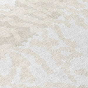 Homeroots 3' Artichoke Green Beige Ivory Animal Print Washable Indoor Outdoor Area Rug For Stylish Spaces 8' Round Polyester 591287