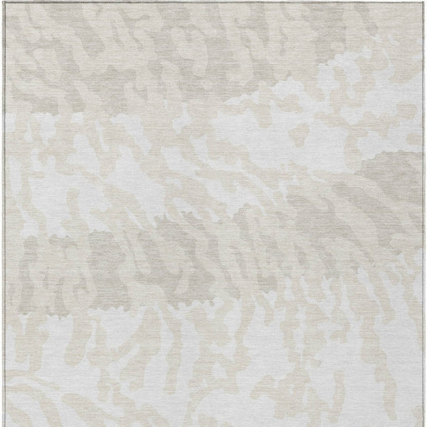Homeroots 3' Artichoke Green Beige Ivory Animal Print Washable Indoor Outdoor Area Rug For Stylish Spaces 9' X 12' Polyester 591289
