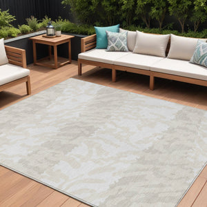 Homeroots 3' Artichoke Green Beige Ivory Animal Print Washable Indoor Outdoor Area Rug For Stylish Spaces 9' X 12' Polyester 591289