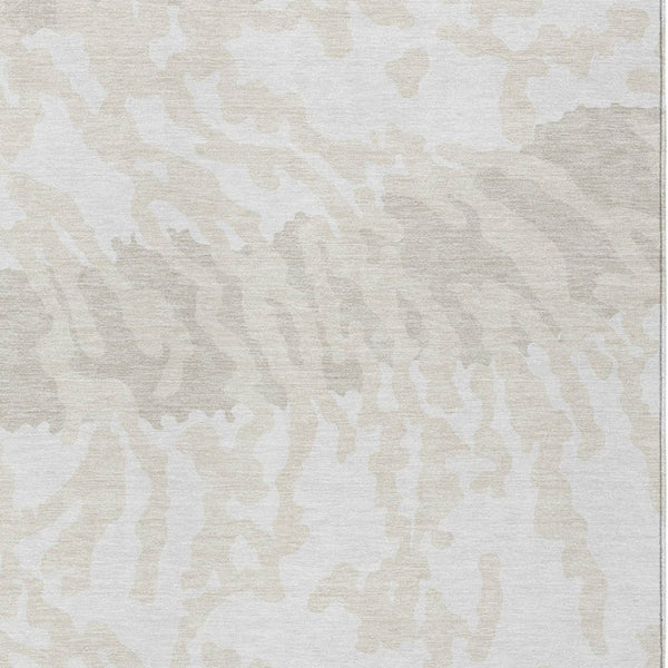 Homeroots 3' Artichoke Green Beige Ivory Animal Print Washable Indoor Outdoor Area Rug For Stylish Spaces 10' X 14' Polyester 591290
