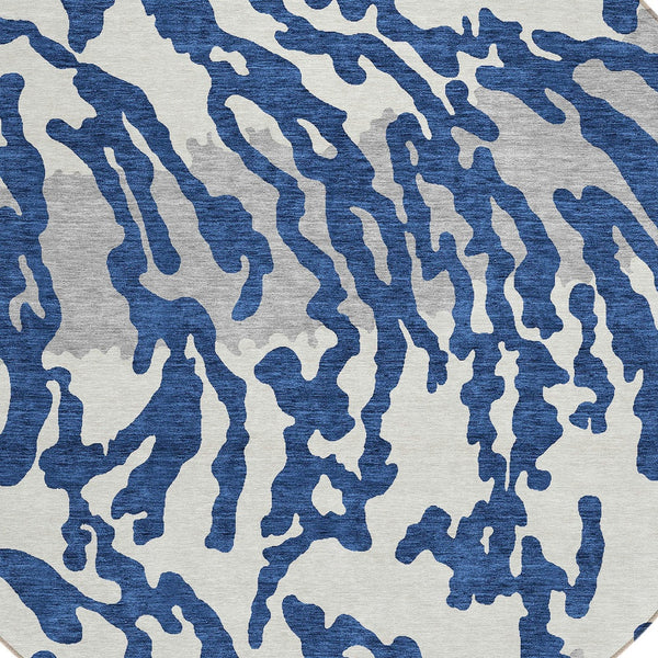 Homeroots 3' Artichoke Green Beige Ivory Animal Print Washable Indoor Outdoor Area Rug For Stylish Spaces 8' Round Polyester 591293