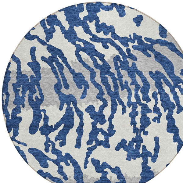 Homeroots 3' Artichoke Green Beige Ivory Animal Print Washable Indoor Outdoor Area Rug For Stylish Spaces 8' Round Polyester 591293