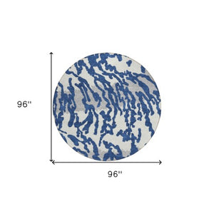 Homeroots 3' Artichoke Green Beige Ivory Animal Print Washable Indoor Outdoor Area Rug For Stylish Spaces 8' Round Polyester 591293