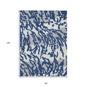 Homeroots 3' Artichoke Green Beige Ivory Animal Print Washable Indoor Outdoor Area Rug For Stylish Spaces 8' X 10' Polyester 591294