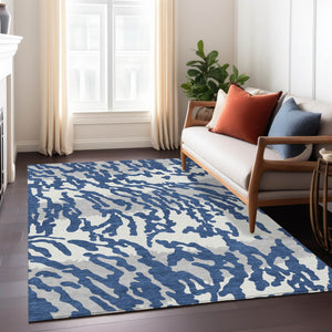 Homeroots 3' Artichoke Green Beige Ivory Animal Print Washable Indoor Outdoor Area Rug For Stylish Spaces 9' X 12' Polyester 591295