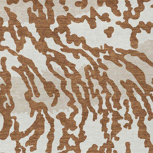 Homeroots 3' Artichoke Green Beige Ivory Animal Print Washable Indoor Outdoor Area Rug For Stylish Spaces 3' X 5' Polyester 591297