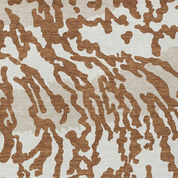 Homeroots 3' Artichoke Green Beige Ivory Animal Print Washable Indoor Outdoor Area Rug For Stylish Spaces 3' X 5' Polyester 591297