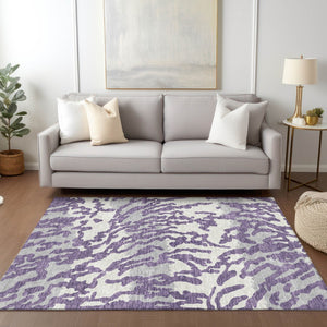 Homeroots 3' Artichoke Green Beige Ivory Animal Print Washable Indoor Outdoor Area Rug For Stylish Spaces 3' X 5' Polyester 591303