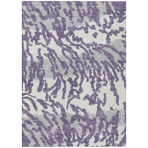 HomeRoots 5' Stylish Purple Gray Ivory Animal Print Indoor Outdoor Area Rug - Durable, Washable, Versatile Decor 5' X 8' 591304
