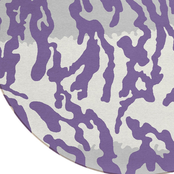 Homeroots 3' Artichoke Green Beige Ivory Animal Print Washable Indoor Outdoor Area Rug For Stylish Spaces 8' Round Polyester 591305