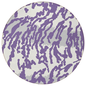 Homeroots 3' Artichoke Green Beige Ivory Animal Print Washable Indoor Outdoor Area Rug For Stylish Spaces 8' Round Polyester 591305