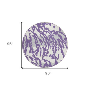 Homeroots 3' Artichoke Green Beige Ivory Animal Print Washable Indoor Outdoor Area Rug For Stylish Spaces 8' Round Polyester 591305