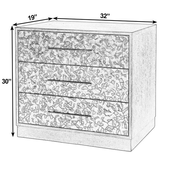 Butler Maganda 3-Drawer Accent Chest with Tortoise Capiz Inlay – Elegant Storage for Any Space