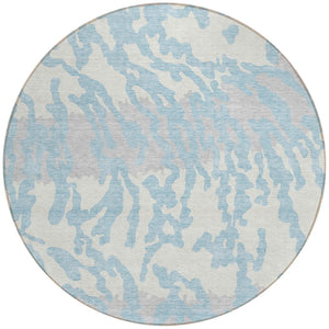 Homeroots 3' Artichoke Green Beige Ivory Animal Print Washable Indoor Outdoor Area Rug For Stylish Spaces 8' Round Polyester 591311