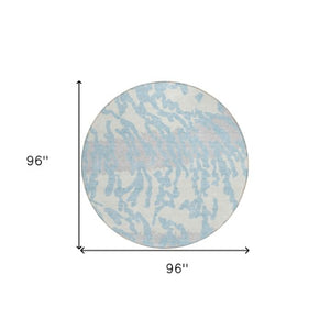 Homeroots 3' Artichoke Green Beige Ivory Animal Print Washable Indoor Outdoor Area Rug For Stylish Spaces 8' Round Polyester 591311