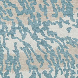 Homeroots 3' Artichoke Green Beige Ivory Animal Print Washable Indoor Outdoor Area Rug For Stylish Spaces 3' X 5' Polyester 591315