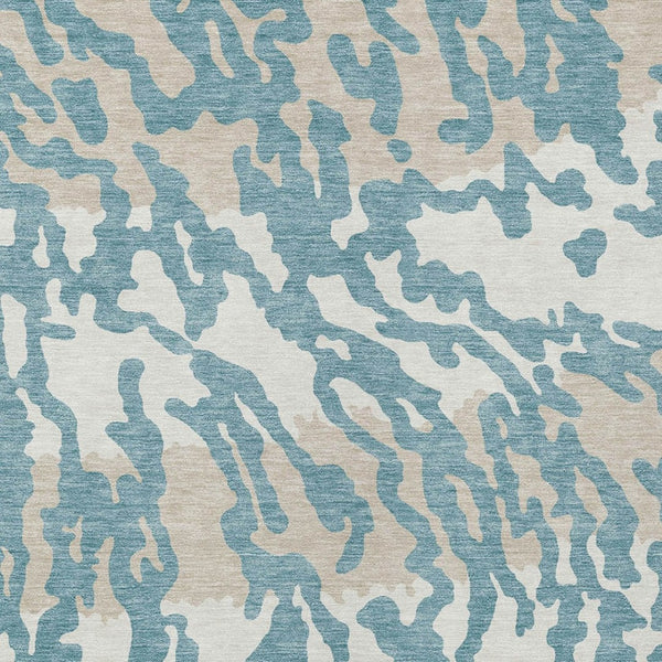 Homeroots 3' Artichoke Green Beige Ivory Animal Print Washable Indoor Outdoor Area Rug For Stylish Spaces 3' X 5' Polyester 591315