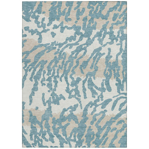 Homeroots 3' Artichoke Green Beige Ivory Animal Print Washable Indoor Outdoor Area Rug For Stylish Spaces 9' X 12' Polyester 591319