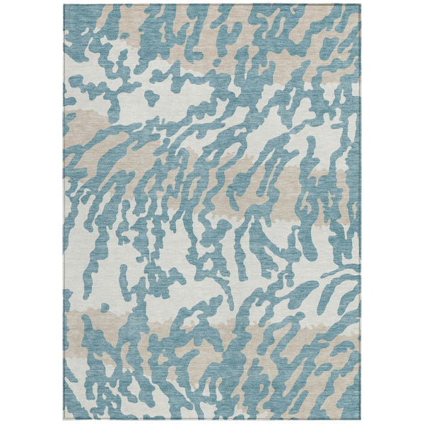 Homeroots 3' Artichoke Green Beige Ivory Animal Print Washable Indoor Outdoor Area Rug For Stylish Spaces 9' X 12' Polyester 591319