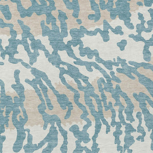 Homeroots 3' Artichoke Green Beige Ivory Animal Print Washable Indoor Outdoor Area Rug For Stylish Spaces 10' X 14' Polyester 591320