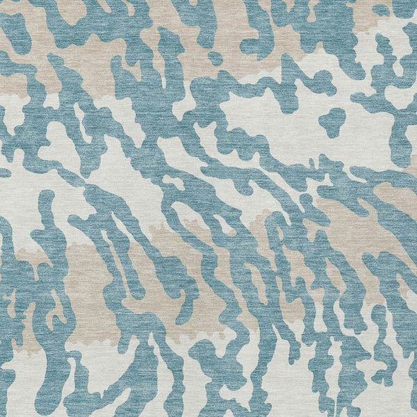 Homeroots 3' Artichoke Green Beige Ivory Animal Print Washable Indoor Outdoor Area Rug For Stylish Spaces 10' X 14' Polyester 591320