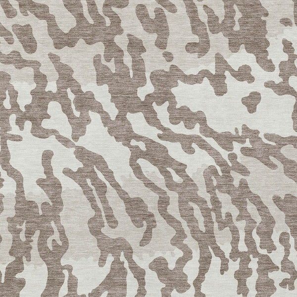 Homeroots 3' Artichoke Green Beige Ivory Animal Print Washable Indoor Outdoor Area Rug For Stylish Spaces 3' X 5' Polyester 591321