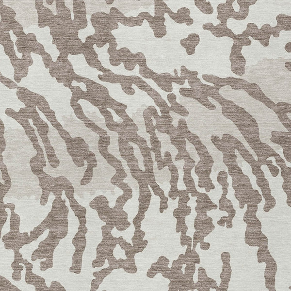 Homeroots 3' Artichoke Green Beige Ivory Animal Print Washable Indoor Outdoor Area Rug For Stylish Spaces 5' X 8' Polyester 591322