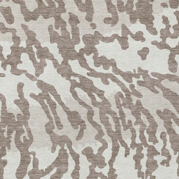 Homeroots 3' Artichoke Green Beige Ivory Animal Print Washable Indoor Outdoor Area Rug For Stylish Spaces 9' X 12' Polyester 591325