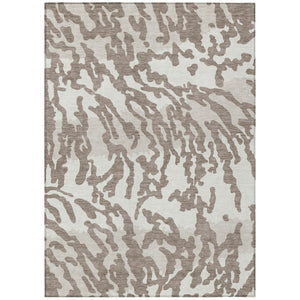 HomeRoots 5' Stylish Taupe Brown and Ivory Animal Print Area Rug – Washable, Durable for Indoor & Outdoor Use 10' X 14' 591326