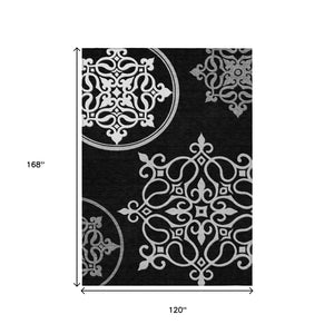 HomeRoots 5' Classic Floral Medallion Indoor/Outdoor Area Rug - Washable, Durable, and Stylish Design for Every Space 10' X 14' 591338