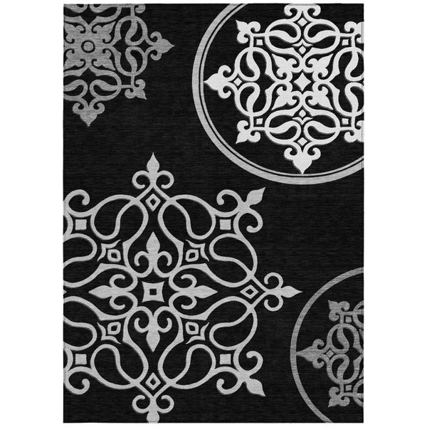 HomeRoots 5' Classic Floral Medallion Indoor/Outdoor Area Rug - Washable, Durable, and Stylish Design for Every Space 10' X 14' 591338