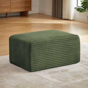 English Elm L-shaped Corduroy Cloud Sectional with Ottoman for Modern Living Room Comfort Green W2339P411753