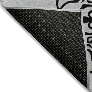 HomeRoots 5' Gray Black and White Floral Medallion Indoor Outdoor Rug - Durable, Washable, Stylish Comfort 9' X 12' 591355