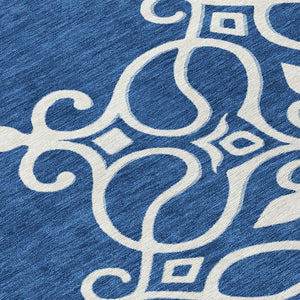 Homeroots 3' Artichoke Green Brown Ivory Floral Medallion Washable Area Rug For Indoor And Outdoor Spaces 8' Round Polyester 591365