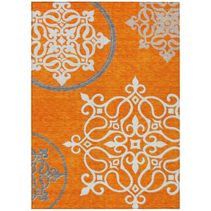 HomeRoots 9' Vibrant Floral Medallion Area Rug - Indoor Outdoor Durable & Washable with Timeless Style 9' X 12' 591379