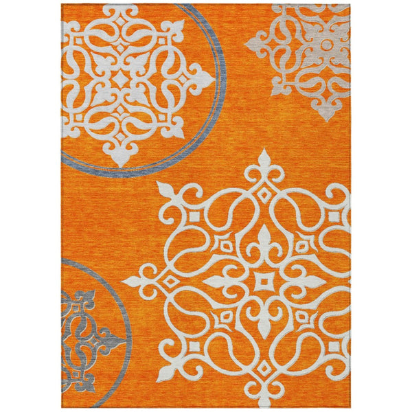 HomeRoots 9' Vibrant Floral Medallion Area Rug - Indoor Outdoor Durable & Washable with Timeless Style 9' X 12' 591379
