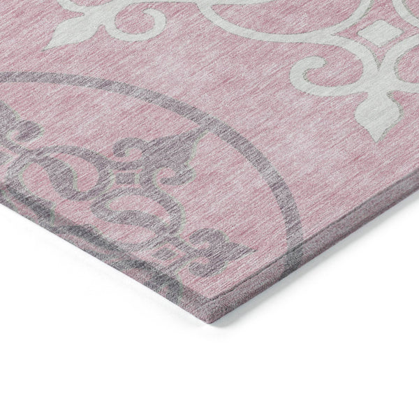 Homeroots 3' Artichoke Green Brown Ivory Floral Medallion Washable Area Rug For Indoor And Outdoor Spaces 3' X 5' Polyester 591381