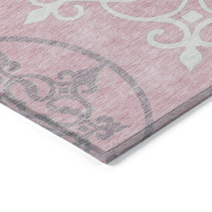 Homeroots 3' Artichoke Green Brown Ivory Floral Medallion Washable Area Rug For Indoor And Outdoor Spaces 5' X 8' Polyester 591382